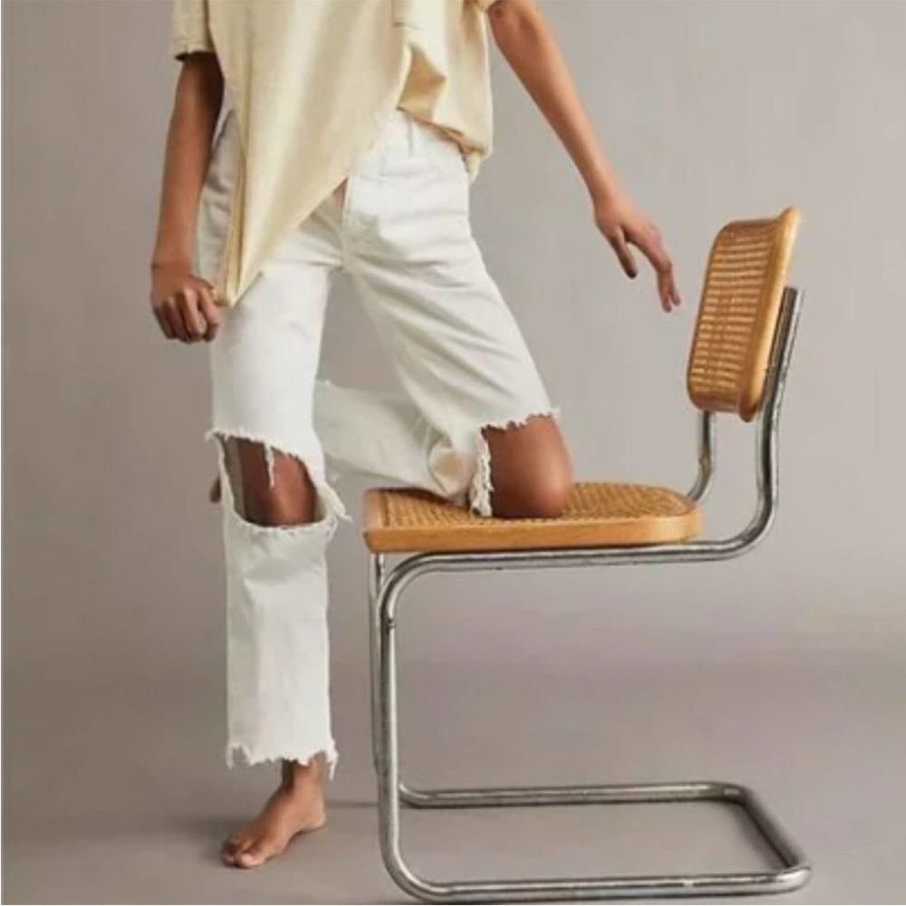 Free People 💛White Straight Leg Jeans - Picture 2 of 12